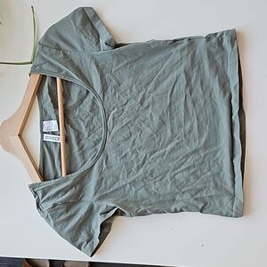 Women's Army Green Cotton T-Shirt - H&M